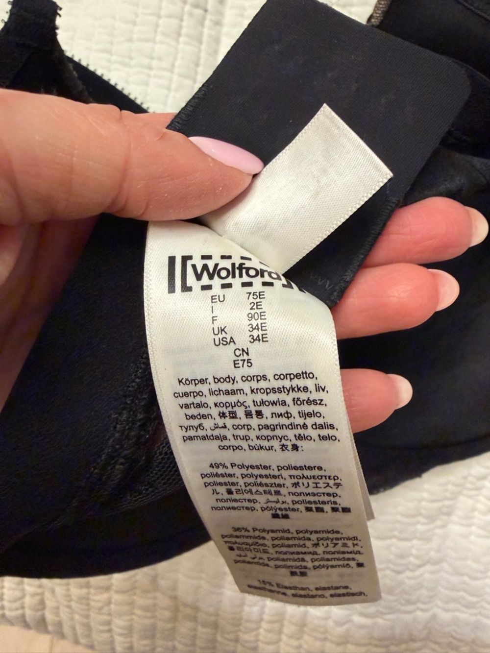 Wolford Black Lace Underwire Bra Sz 34DD/E - Picture 4 of 5